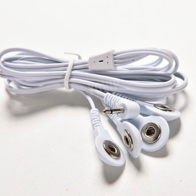 Dây massage xung điện 4 đầu cắm - Phụ kiện dùng cho máy massage cầm tay, máy massage điện xung