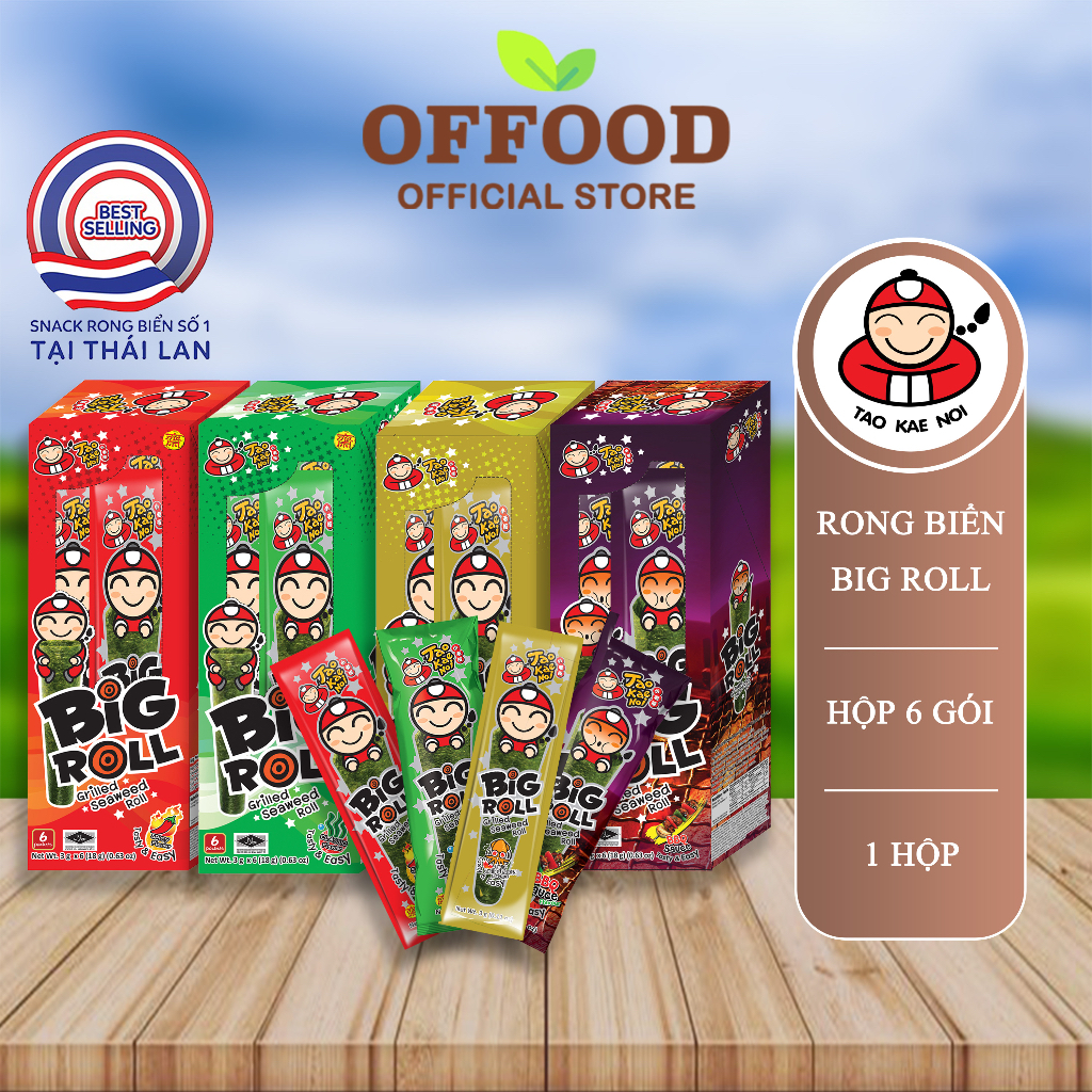 Snack Rong Biển TaoKaeNoi BIG ROLL 3g (Hộp 6 Gói)