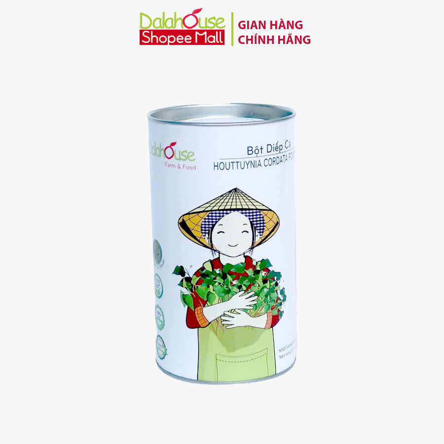 Bột Rau Diếp Cá Nguyên Chất Dalahouse Sử Dụng Công Nghệ Sấy Lạnh Lon 120gr Giúp Giảm Mụn, Sáng Da