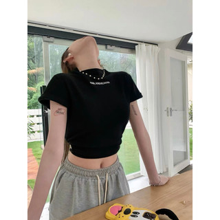 Áo thun croptop rút eo rúm eo buộc dây sau QCL1 LuciK SHop AT0021