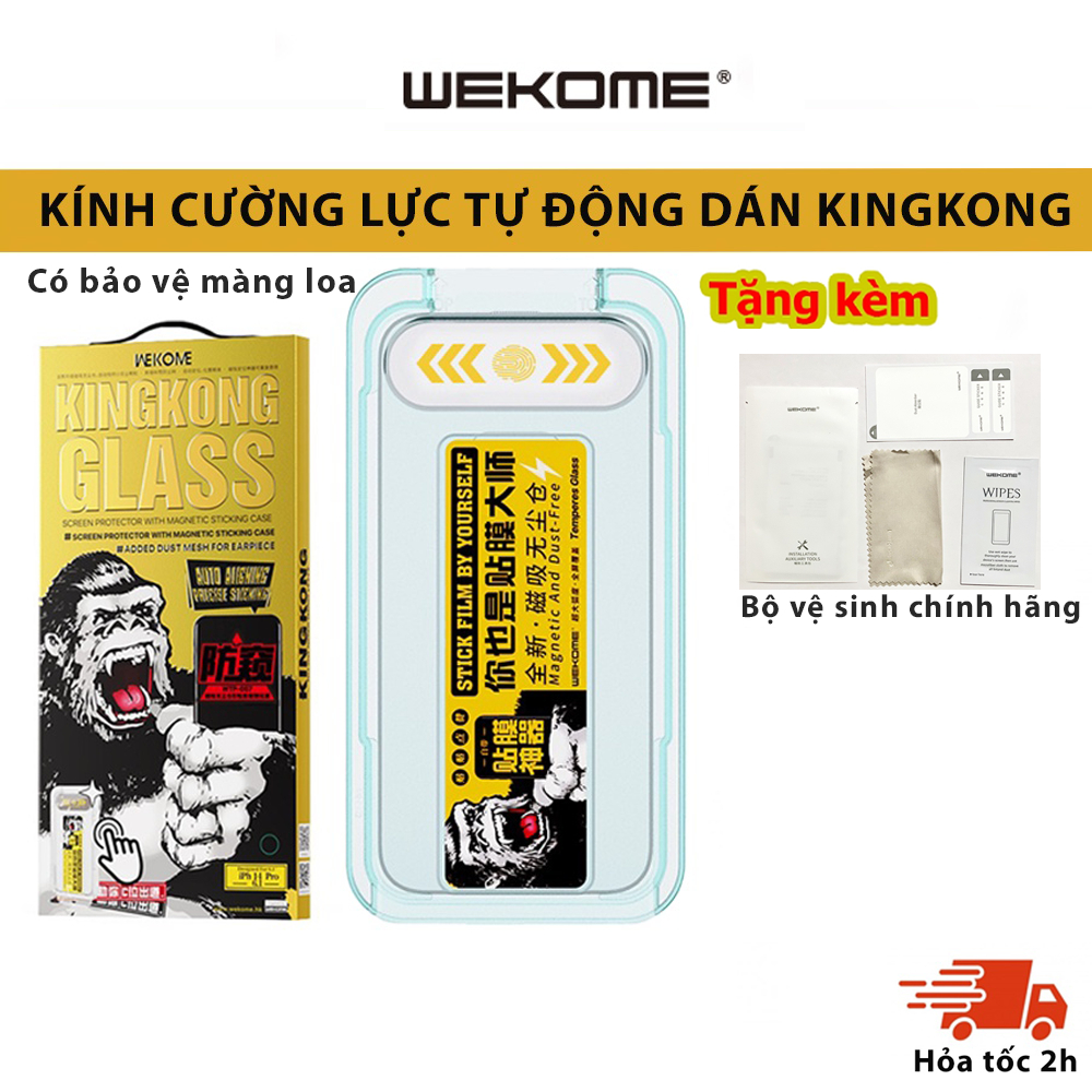 [KHUNG TỰ DÁN] Kính cường lực KingKong bảo vệ màng loa WEKOME 034-057 cho iph11 12 13 pro max  14 pro max x xr xs max