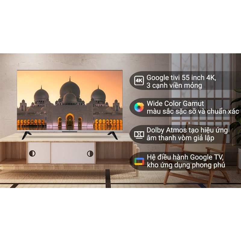 Google Tivi TCL 4K 55 inch 55P735 2022 - VIỆT NAM | BigBuy360 - bigbuy360.vn