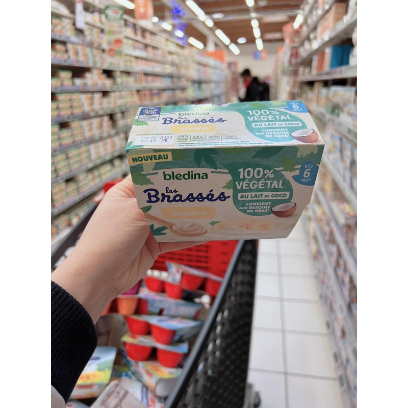 Sữa chua dừa Bledina cho bé dị ứng đạm bò & bdn Lactose 🥥🍌🛒Hàng air Pháp tặng quà 🎁