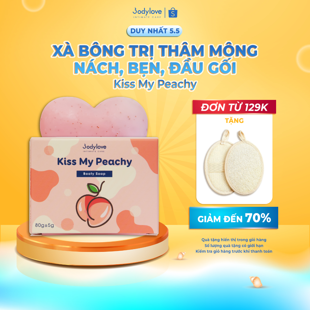 Xà bông làm sạch mờ thâm mông, nách, bẹn, đầu gối Kiss My Peachy BODYLOVE | BigBuy360 - bigbuy360.vn