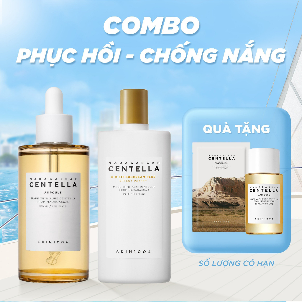 Combo Tinh Chất 100ml Dịu Da và Kem Chống Nắng Skin1004