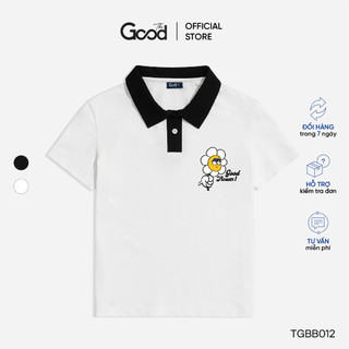 Áo Polo Nữ THE GOOD "Good Flower" Có Cổ 2 Màu Đen Trắng, Áo Baby Tee Chất Cotton