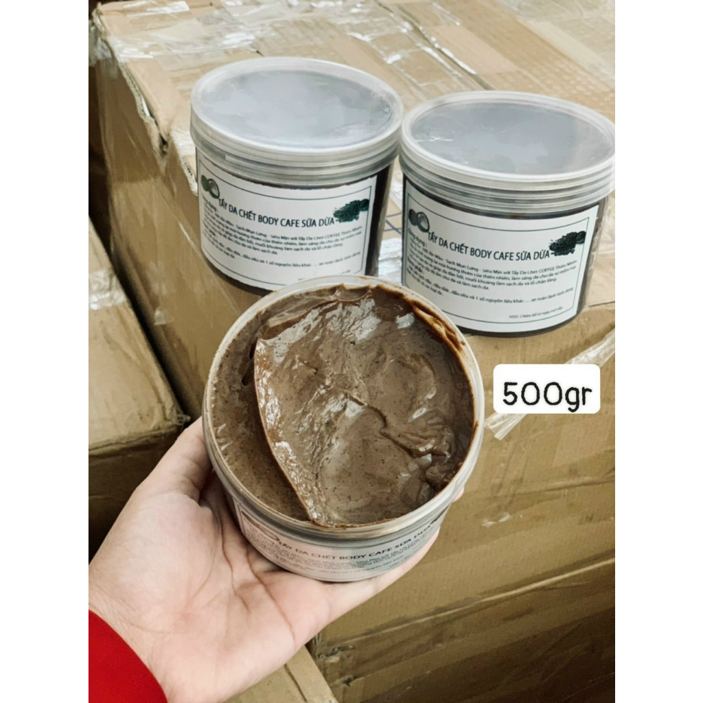 Tẩy tế bào chết trắng da cà phê sữa dừa AHA