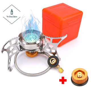 Bếp cắm trại gấp gọn chống gió dùng bình gas mini - bếp gas mini - dã ngoại - du lịch - phượt [Tặng đầu chuyển đổi]