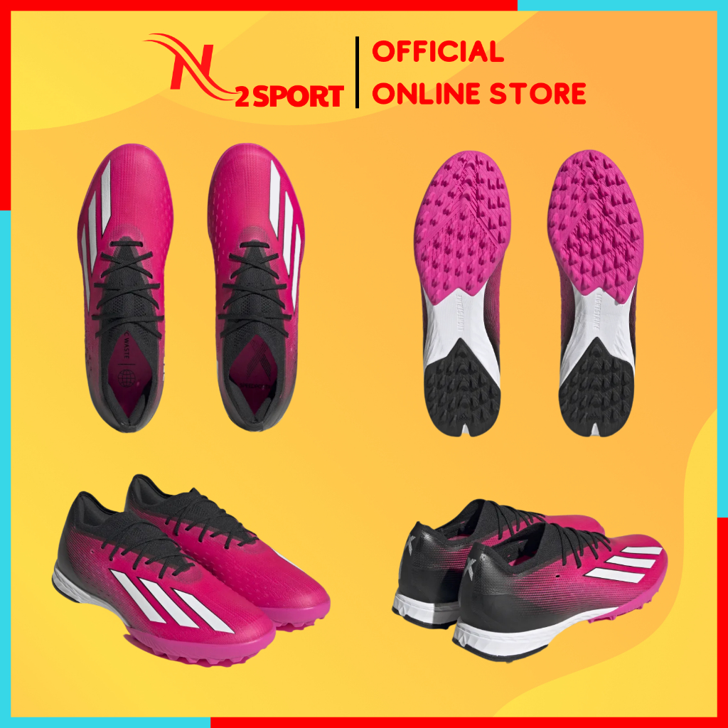 Giày đá bóng Adidas X Speedportal .1 TF màu hồng đen tặng tất + băng cuốn