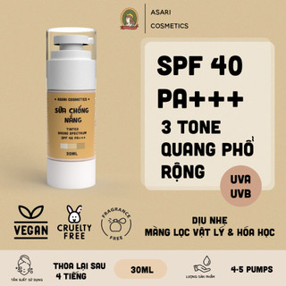 [30ml] Sữa chống nắng quang phổ rộng handmade Asari Cosmetics SPF 40 PA+++ chống UVA + UVB