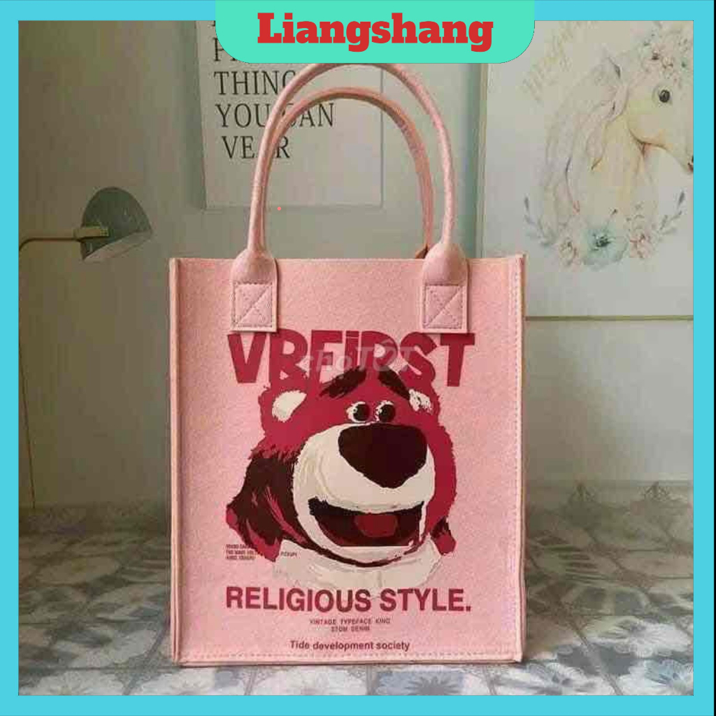 Túi  xách vải nỉ Hoạ Tiết Hoạt Hình 🍁FREESHIP🍁Túi tote Cho Nữ Đa Năng Đi Chơi Đi Làm tiện lợi