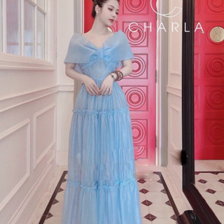 Váy Maxi Tơ Nhũ mặc du lịch CHARLA