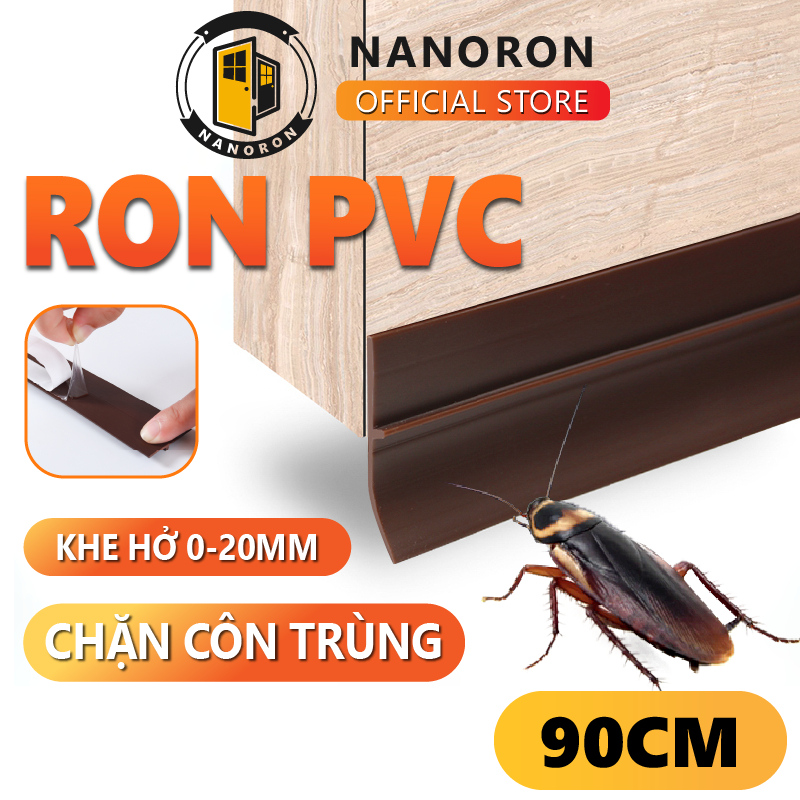 Ron pvc chặn khe hở NANORON Thanh cao su dán chân cửa chắn khe hở, chống côn trùng, cách âm, phù hợp mọi loại cửa RPVC