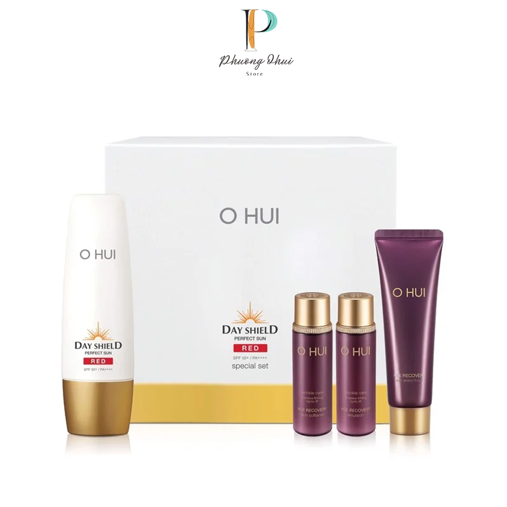 Set Kem Chống Nắng Dưỡng Da Và Làm Sạch Da Ohui Day Shield Perfect Sun Special Set Spf50+/pa++++ 3 Sản Phẩm