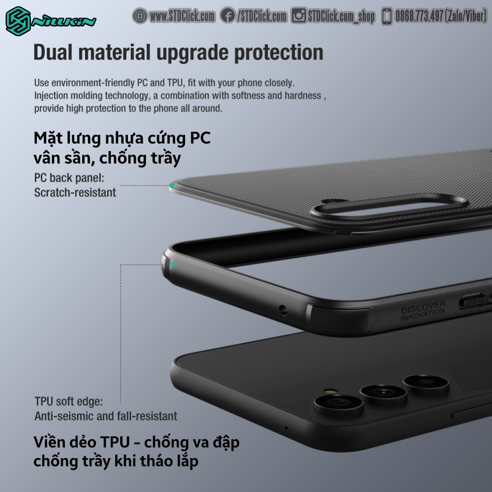 ỐP LƯNG SAMSUNG GALAXY A54 5G NILLKIN NHỰA CỨNG VIỀN DẺO CHÍNH HÃNG HÀNG CHUẨN