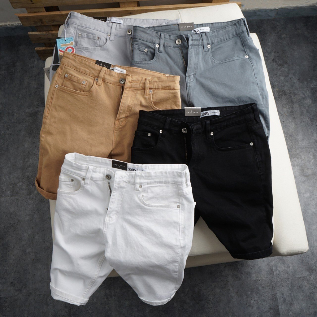 Quần short jean nam zara vải co giãn 4 chiều 4 MÀU lên form trẻ trung cá tính mẫu-AX77SHOP