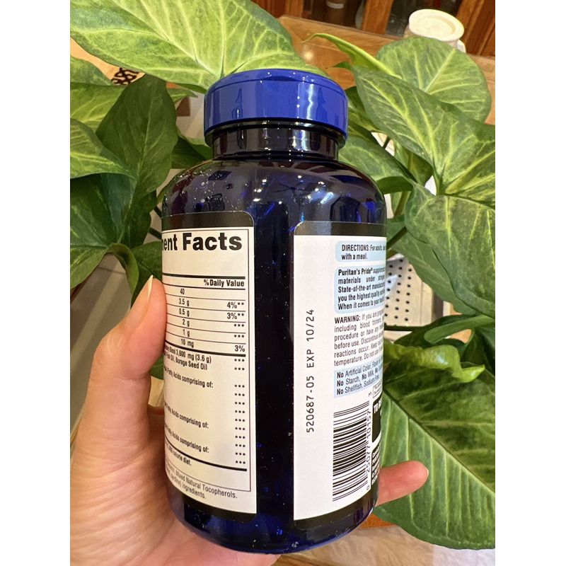 Triple omega 369 maximum 120 viên Puritan Mỹ