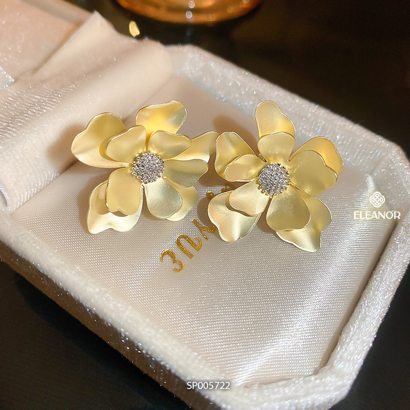 Bông tai nữ chuôi bạc 925 Eleanor Accessories hình hoa phụ kiện trang sức 5722