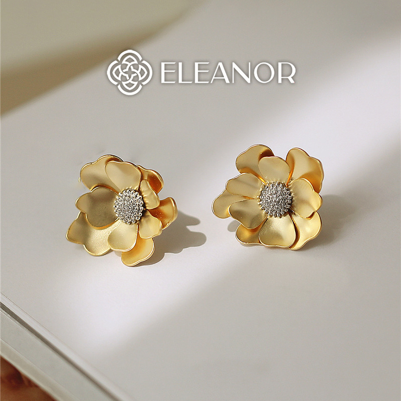 Bông tai nữ chuôi bạc 925 Eleanor Accessories hình hoa phụ kiện trang sức 5722