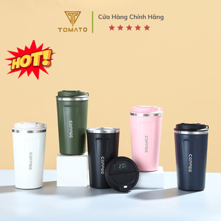 Ly giữ nhiệt cà phê chân không cao cấp,LED hiển thị nhiệt độ, Cốc giữ nhiệt coffee inox 304 dung tích 510ml - Tomato