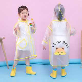 Áo mưa trong suốt cho bé trai bé gái, có khóa kéo kính chống giọt nước, ngăn đựng ba lô kèm túi đựng cho bé 3-15 tuổi