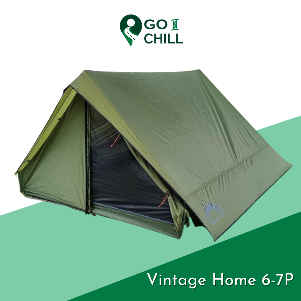 Lều dã ngoại, lều cắm trại 2 lớp Vintage Home 6-7P thoáng khí chống mưa tốt