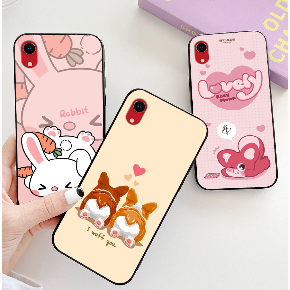 Ốp lưng Iphone XR bộ hình thỏ vịt quay lưng cute dễ thương