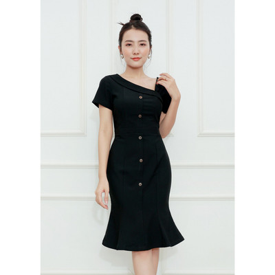GOTI  Đầm Ôm Dự Tiệc Nữ Cao Cấp Nhiều Size Đính Nút Nữ Tính 45-65KG 3178 3043