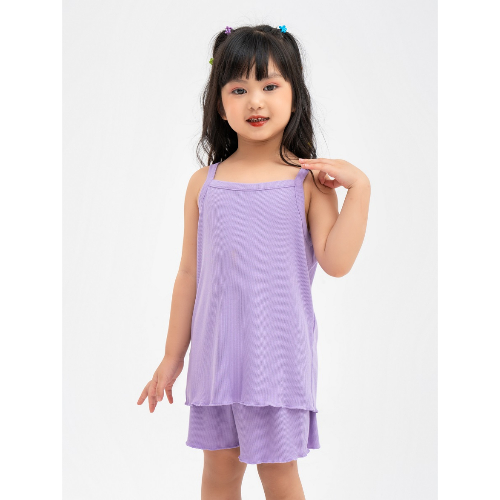 Bộ đồ trẻ em YODY hai dây quần đùi mặc ở nhà mát mẻ co giãn thấm hút tốt - BDK6144