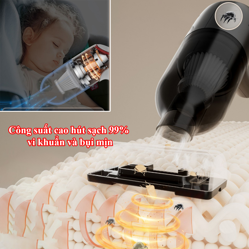 Máy hút bụi cầm tay mini dodoto, Hút bụi giường ô tô lực công suất lớn lực hút mạnh dodoto shop | BigBuy360 - bigbuy360.vn