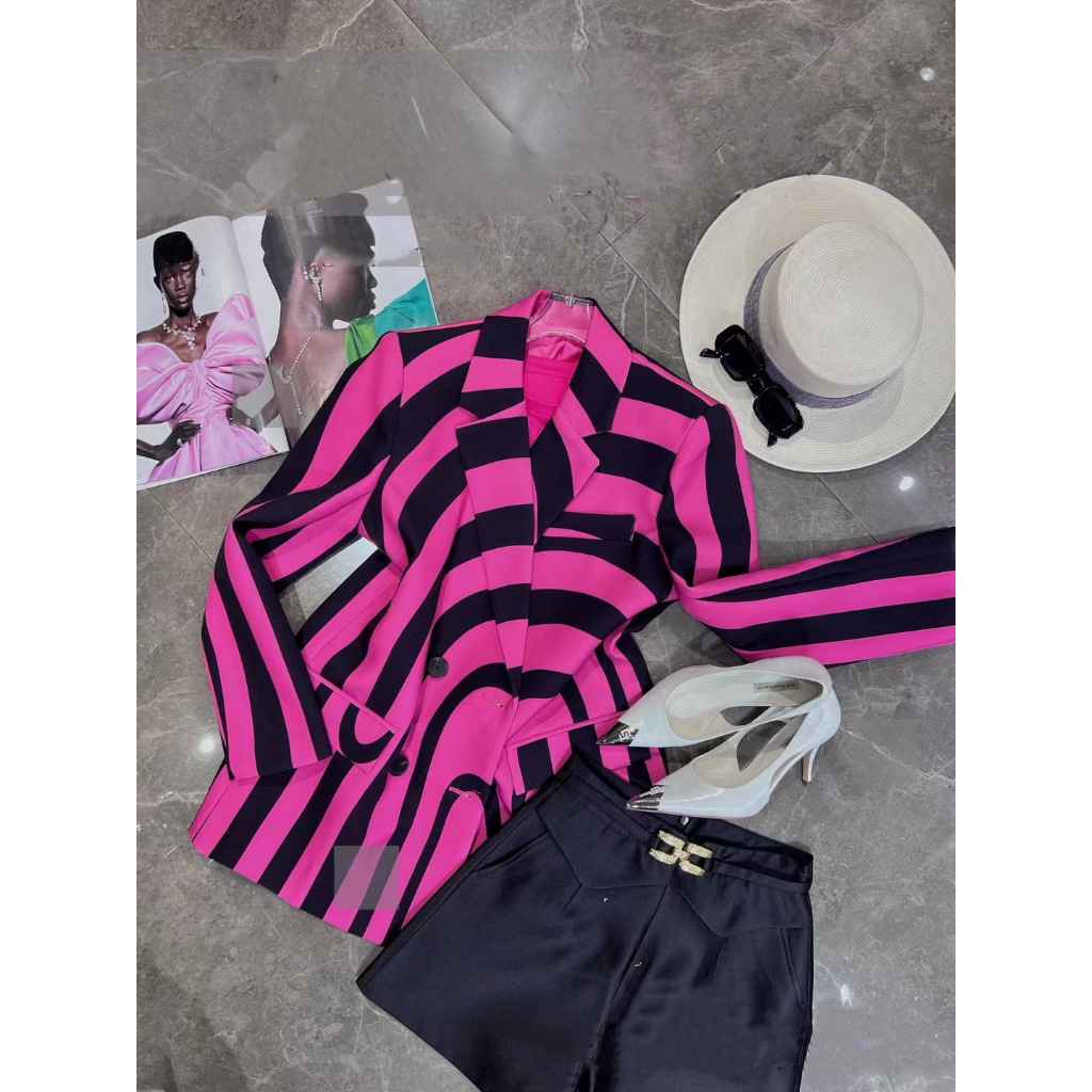 Set Đồ Nữ, Áo Blazer Nữ Dáng Dài + Quần Đùi Nữ Cạp Cao, Vải 2 Lớp Dày Dặn, Có Đủ Size.