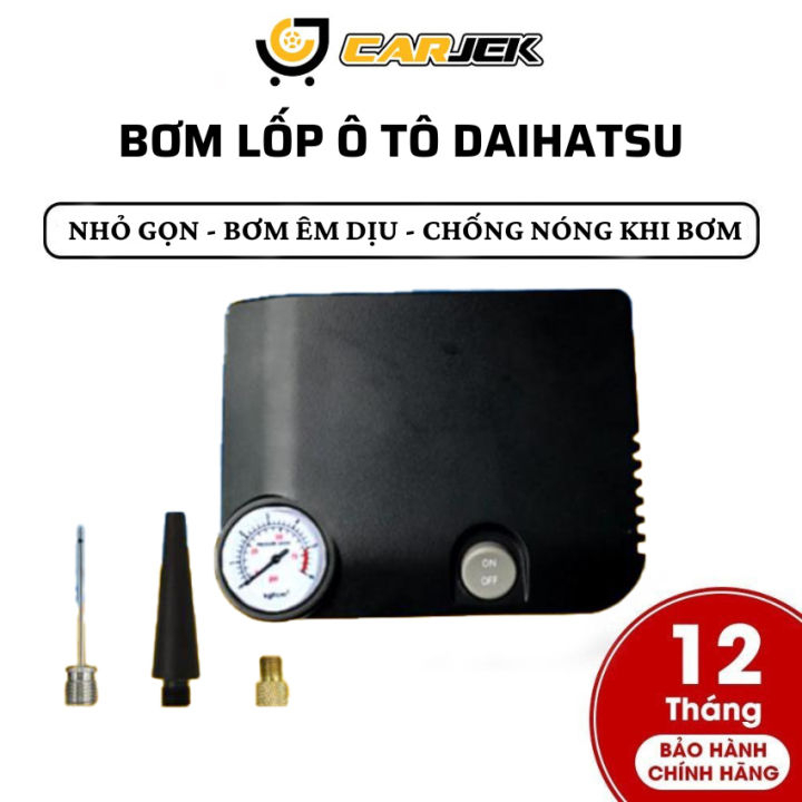 Bơm lốp ô tô chính hãng nội địa Nhật, bơm điện Nhật DAIHATSU công suất bơm khoẻ 375KPA bảo hành 12 tháng