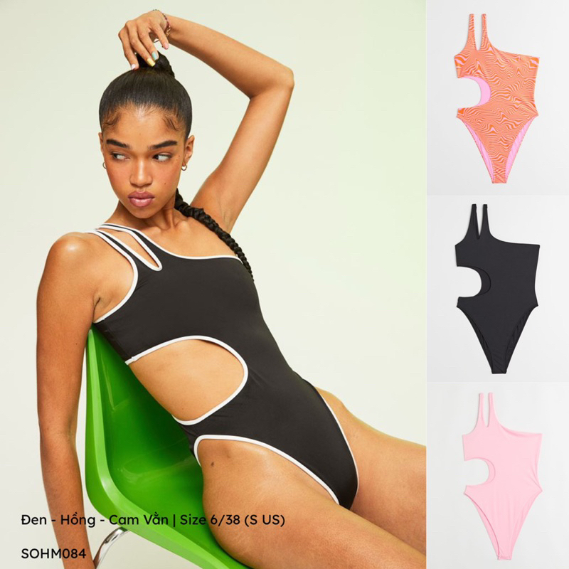 [Xuất Xịn] Đồ Bơi Một Mảnh Bikini Áo Tắm 1 Vai Khoét Eo H&M SOHM083 Size S