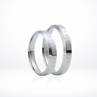 Nhẫn cặp đôi Lyz and Liam Classic Eternity Ring LL8126SV - Khắc tên theo yêu cầu