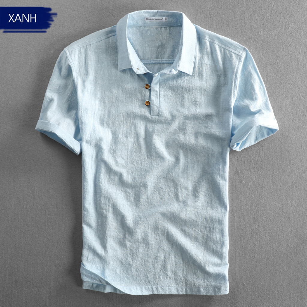 Áo Polo Nam Đũi Xước Nhật, Cúc Dây Cài Kiểu Tàu, 8 Màu Tùy Chọn