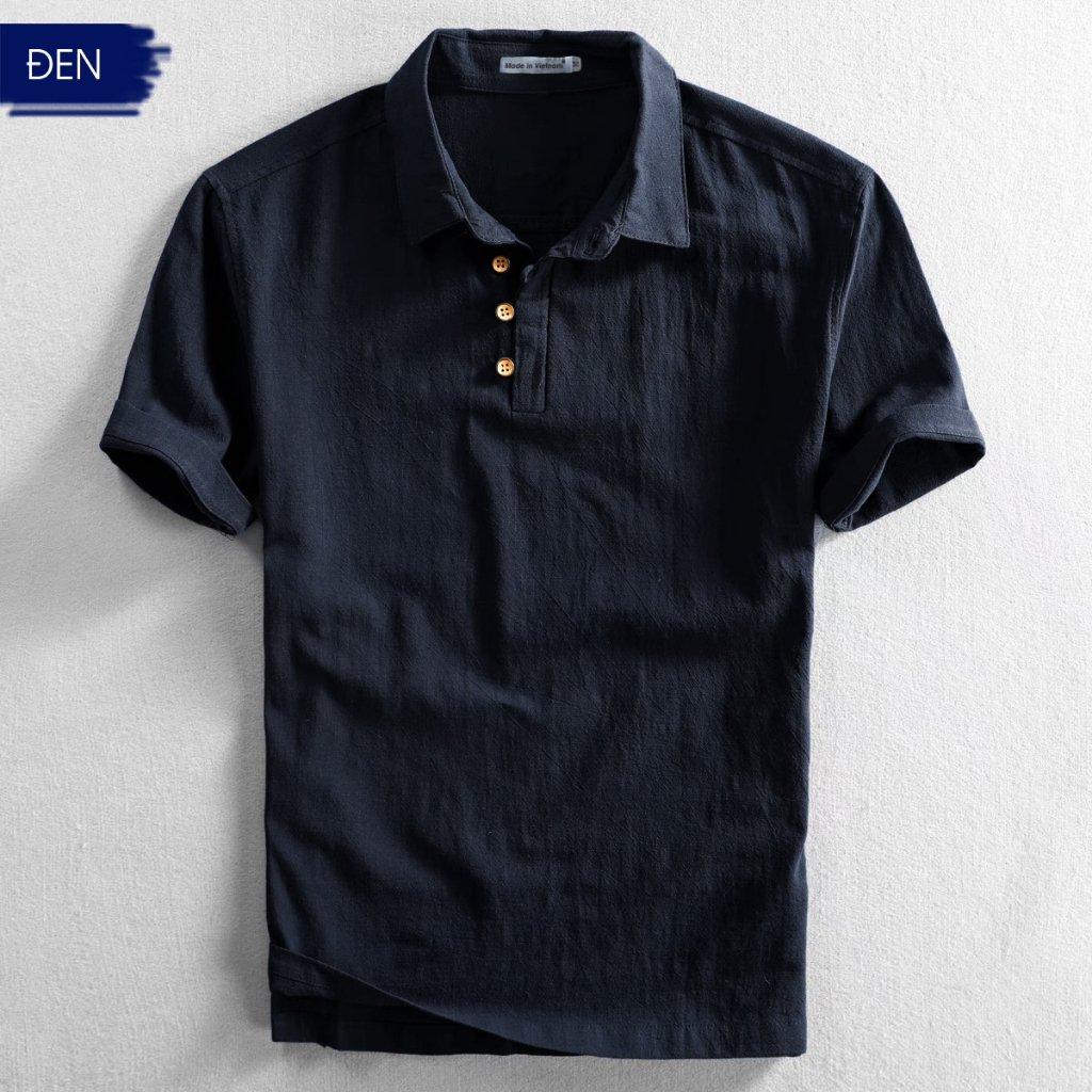 Áo Polo Nam Đũi Xước Nhật, Cúc Dây Cài Kiểu Tàu, 8 Màu Tùy Chọn