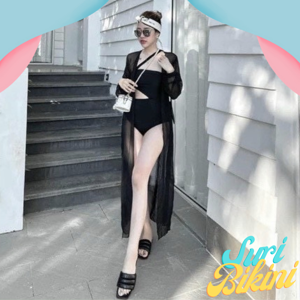 Áo choàng voan dài mặc bikini/ đồ bơi