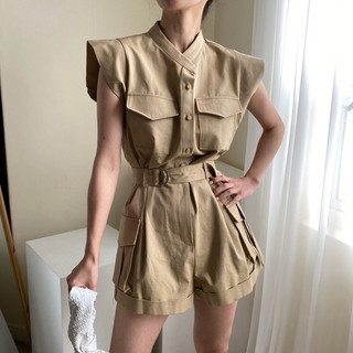 jumpsuit thắt eo cầu vai koreastyle