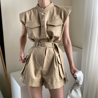 jumpsuit thắt eo cầu vai koreastyle