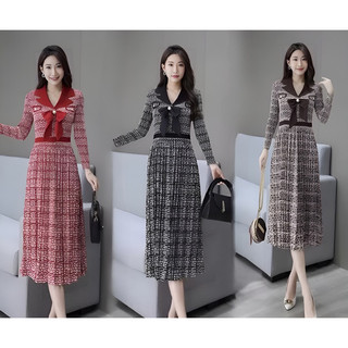 ( HÀNG NHẬP BIGSIZE ) VÁY ĐẦM MAXI DẬP LY  PHỐI NƠ - XẾP LY DÁNG XÒE SANG CHẢNH