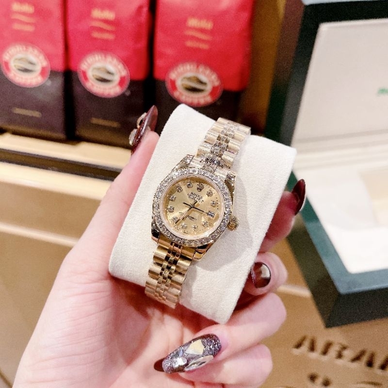 Đồng hồ đeo tay nam nữ, đồng hồ nam nữ Rolex cặp đôi, size nam 40mm, size nữ nhỏ xinh 28mm, Kính Saphire, máy PIN Nhật #3