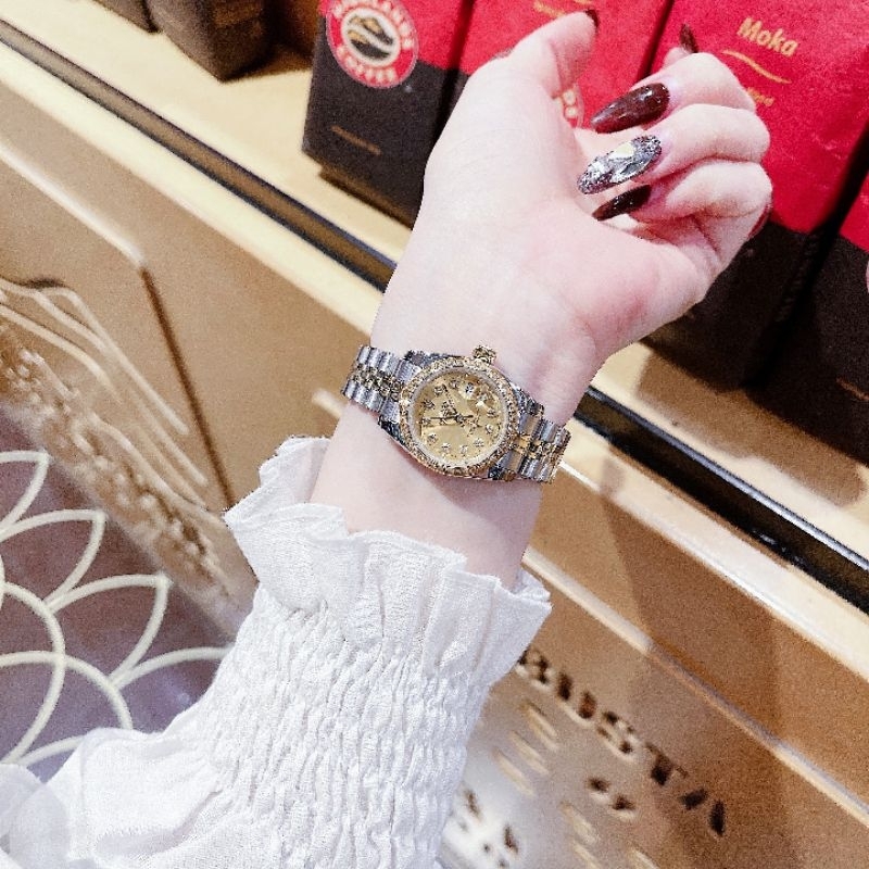 Đồng hồ đeo tay nam nữ, đồng hồ nam nữ Rolex cặp đôi, size nam 40mm, size nữ nhỏ xinh 28mm, Kính Saphire, máy PIN Nhật #8