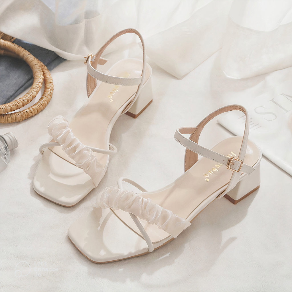 Giày sandal quai voan nhún cực xinh 4.5cm - B403