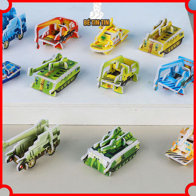 Combo Đồ Chơi Lắp Ghép Mô Hình Giấy 3D Xe Tăng, Tàu Chiến Cho Bé (Giao ngẫu nhiên 1 miếng)