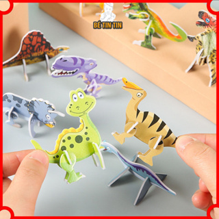 Đồ chơi lắp ghép mô hình giấy 3d tranh ghép hình 3d bằng giấy, hình khủng long hoạt hình dễ thương.