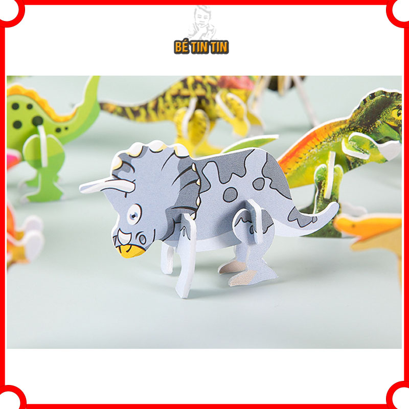 Sét Đồ Chơi Lắp Ghép Mô Hình Giấy 3D Tranh Ghép Hình 3D Bằng Giấy, Hình Khủng Long Hoạt Hình Dễ Thương.