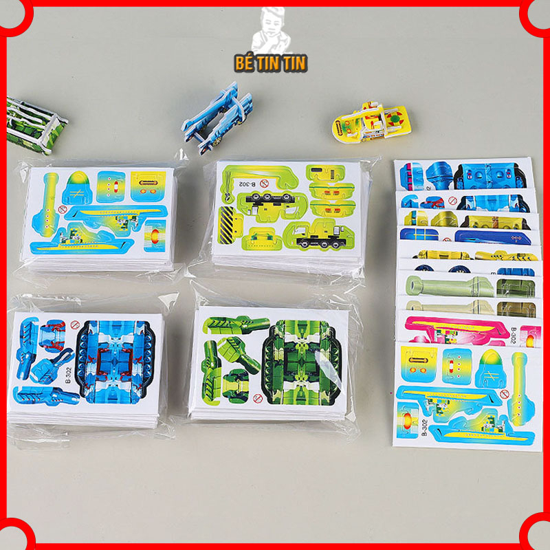 Combo Đồ Chơi Lắp Ghép Mô Hình Giấy 3D Xe Tăng, Tàu Chiến Cho Bé (Giao ngẫu nhiên 1 miếng)