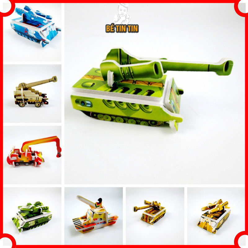 Combo Đồ Chơi Lắp Ghép Mô Hình Giấy 3D Xe Tăng, Tàu Chiến Cho Bé (Giao ngẫu nhiên 1 miếng)
