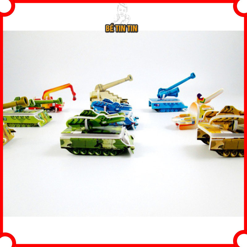 Combo Đồ Chơi Lắp Ghép Mô Hình Giấy 3D Xe Tăng, Tàu Chiến Cho Bé (Giao ngẫu nhiên 1 miếng)