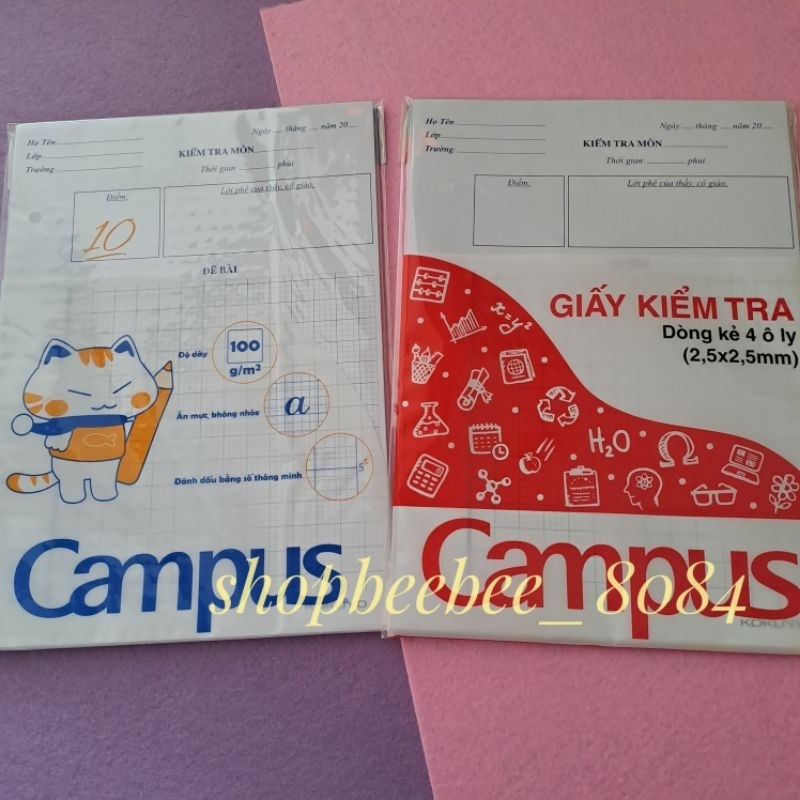 Giấy kiểm tra oly cấp 1 campus